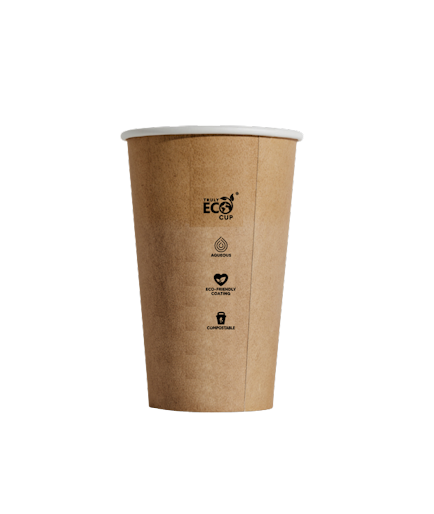 10oz Kraft Truly Eco Single Wall Coffee Cup, Fits 6/8oz Lids