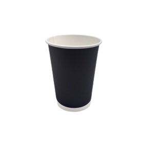 12oz Black Double Wall Coffee Cup