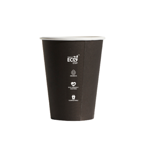 8oz Black Truly Eco Single Wall Coffee Cup