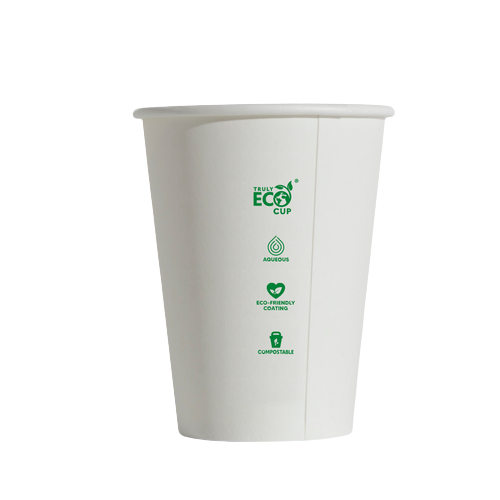 12oz White Truly Eco Single Wall Coffee Cups