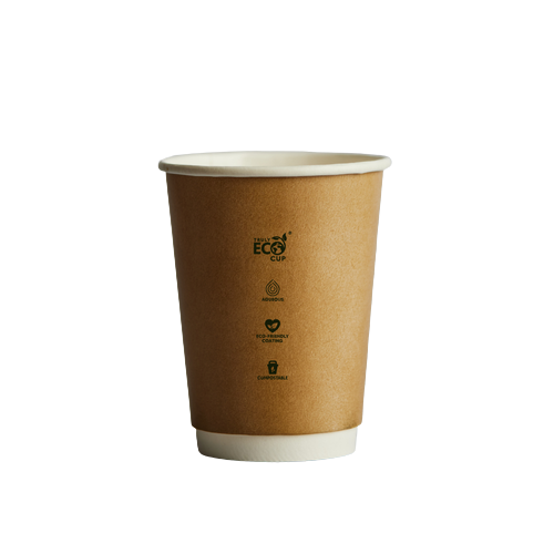 12oz Kraft TrulyEco Double Wall Coffee Cup