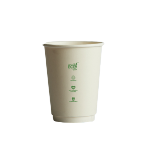 12oz White TrulyEco Double Wall Coffee Cup