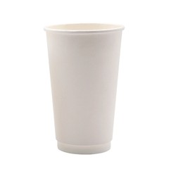 16oz White Double Wall Coffee Cup