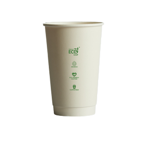 16oz White TrulyEco Double Wall Coffee Cup