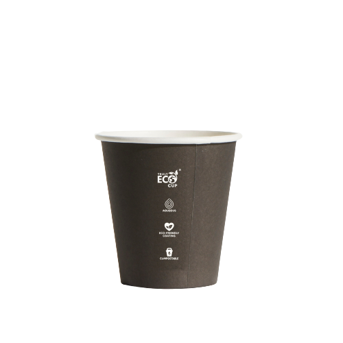 6oz Black TrulyEco Single Wall Coffee Cup