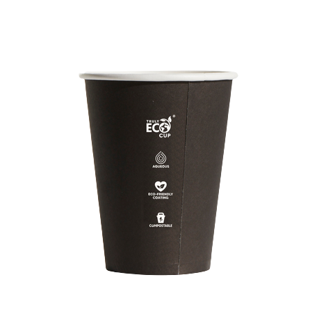 12oz Black Truly Eco Single Wall Coffee Cup