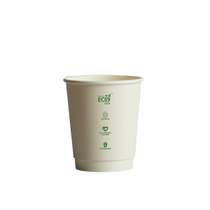 8oz White TrulyEco Double Wall Coffee Cup