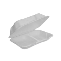 Snack 2 Compartment (229x152x76) Sugarcane Bagasse Clamshell