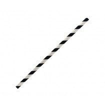 200mm x 6D Black Stripe Regular Paper Straw