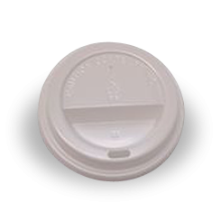 6oz / 8oz White Flat Plastic Hot Lid