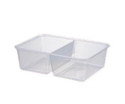 650ml 2 Compartment Low-Cost Rectangular Plastic Container