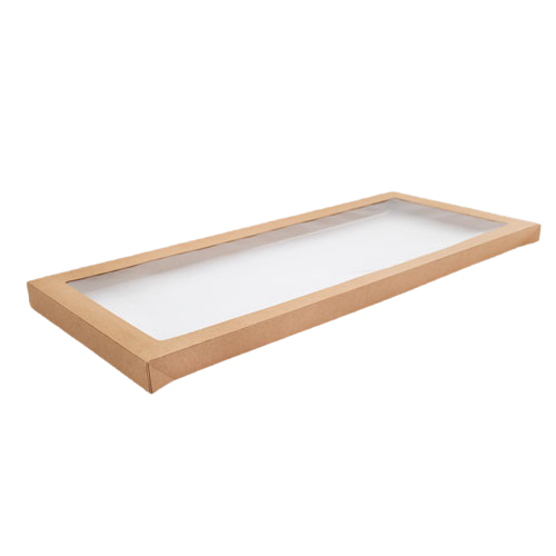 Large (250x560x30) Window Brown Catering Tray - Lid