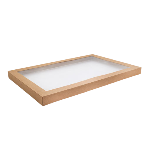 XL (450x310x30) Window Brown Catering Tray - Lid