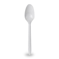 145mm White Plastic Dessert Spoon