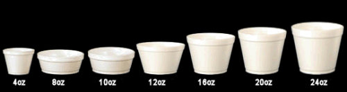16oz/473ml Round White Foam Food/Chip Container