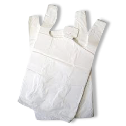 Small (200w+100X400h) White Plastic Singlet Bag