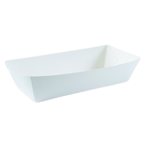Hot Dog (230x135x45,Base190x70) White Paper Food Tray