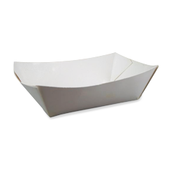 Large (235x120x45, Base165x95) White Paper Food Tray - Assembled