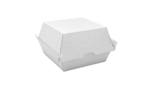 Burger (105x105x85) White Corrugated Clamshell
