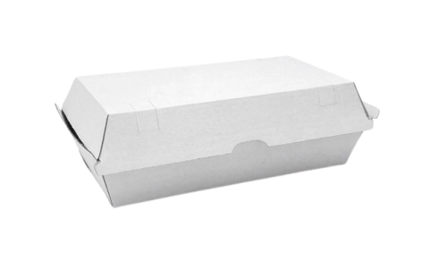 Large Snack (205x107x77) White Corrugated Clamshell