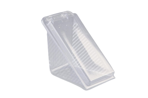 XL Sandwich Wedge (85x145x70w) Clear Hinged Plastic Container